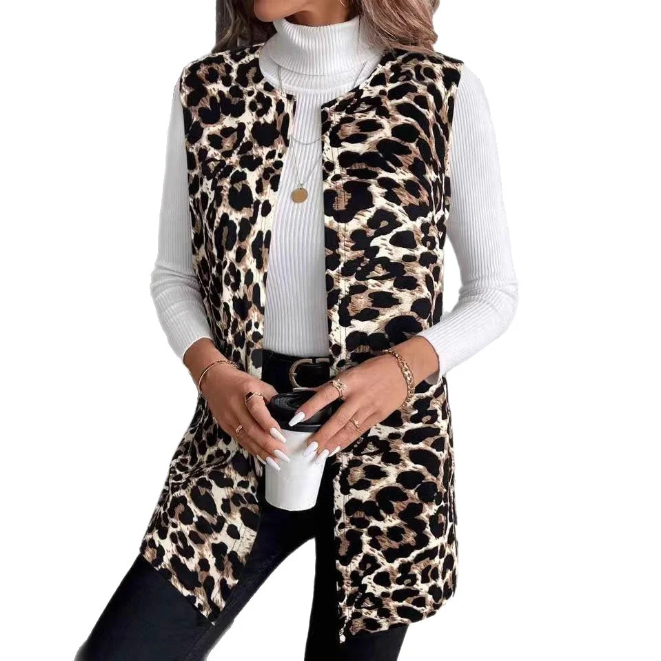 Damen Mode Weste mit Leopardenmuster Heidi-Mode - Image 5