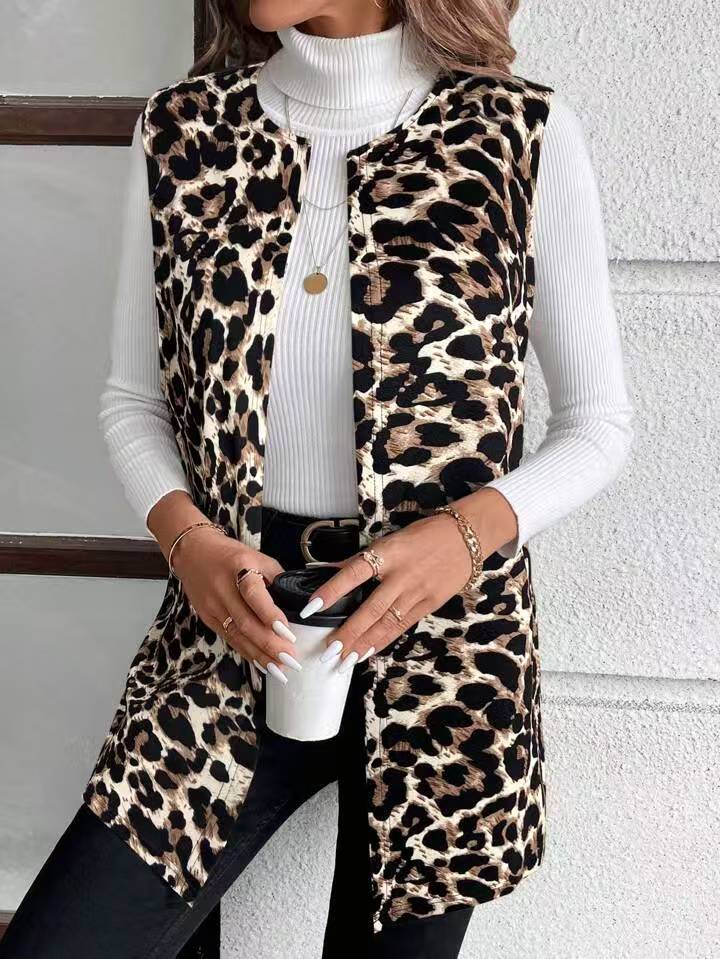 Damen Mode Weste mit Leopardenmuster Heidi-Mode - Image 7