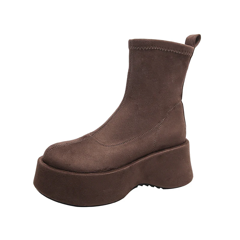 Damen modische Ankle Boots aus hochwertigem Wildleder Heidi Mode - Image 5