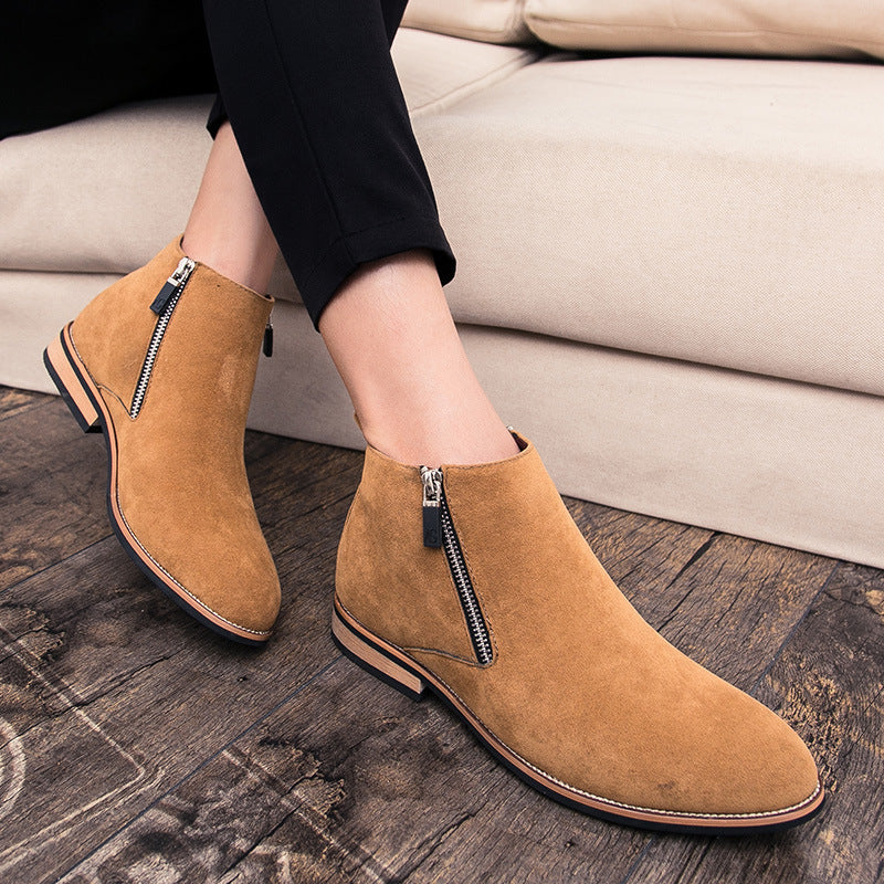 Damen Modische Ankle Boots aus Wildleder mit Reißverschluss Heidi Mode - Image 3
