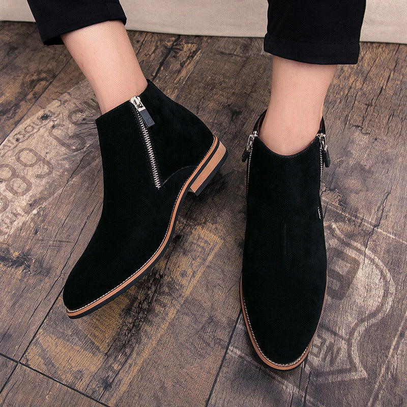 Damen Modische Ankle Boots aus Wildleder mit Reißverschluss Heidi Mode - Image 4