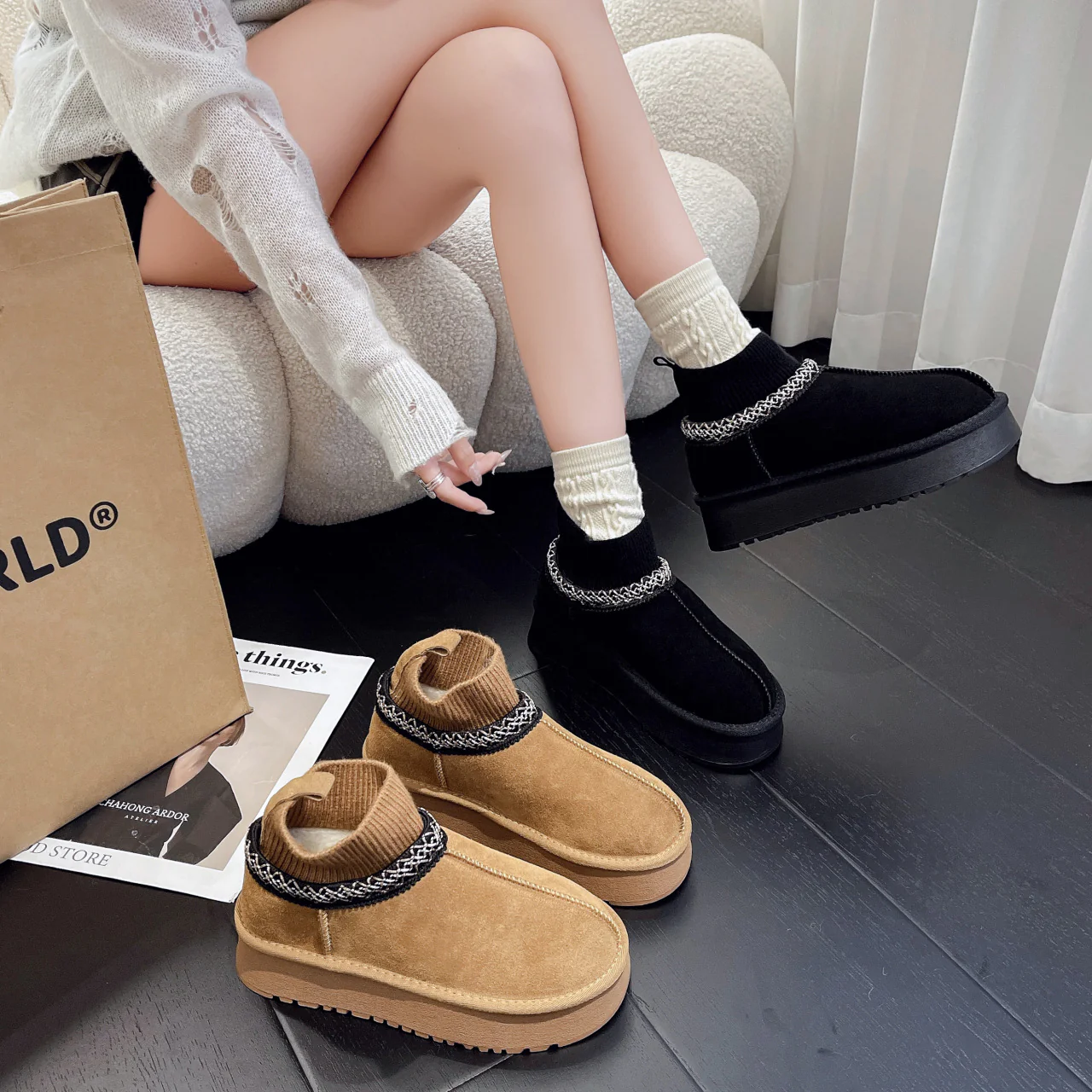 Damen modische Ankle Boots mit elastischem Kragen und rutschfester Sohle Heidi Mode - Image 4
