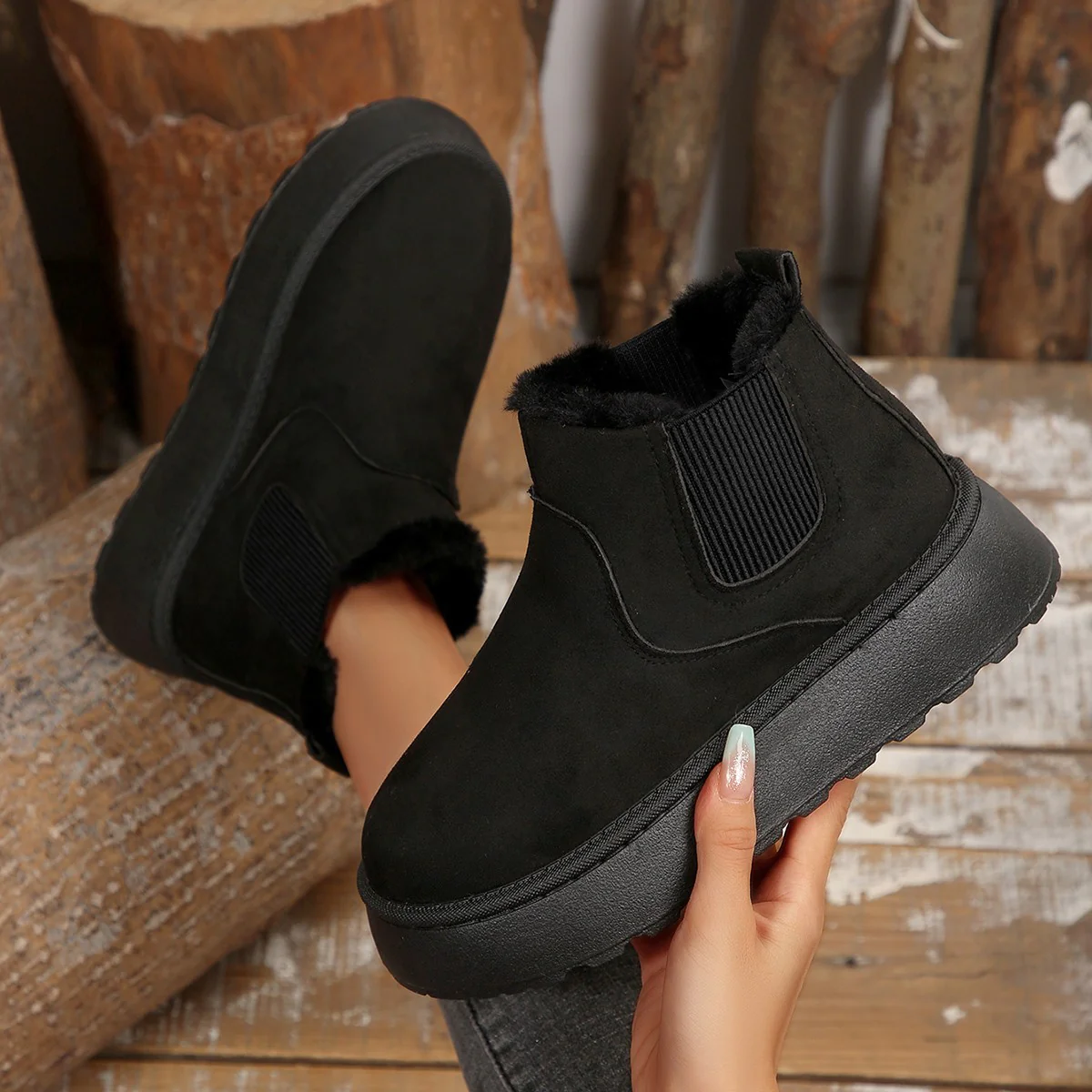 Damen Modische Ankle-Boots mit kuscheligem Futter und rutschfester Sohle Heidi Mode - Image 2