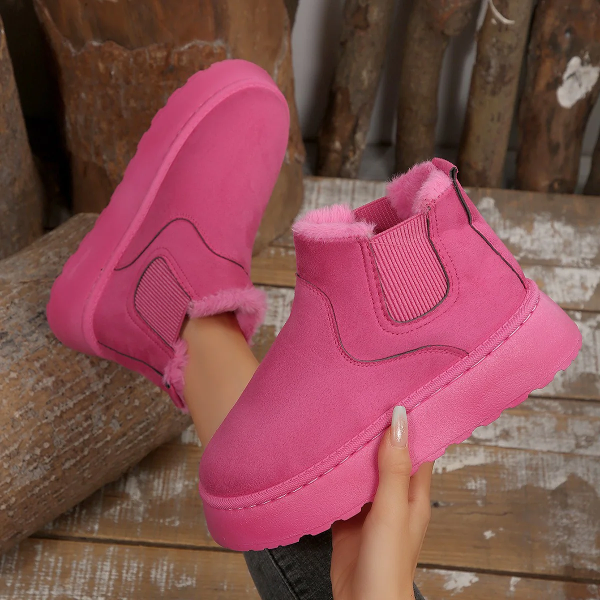 Damen Modische Ankle-Boots mit kuscheligem Futter und rutschfester Sohle Heidi Mode - Image 4