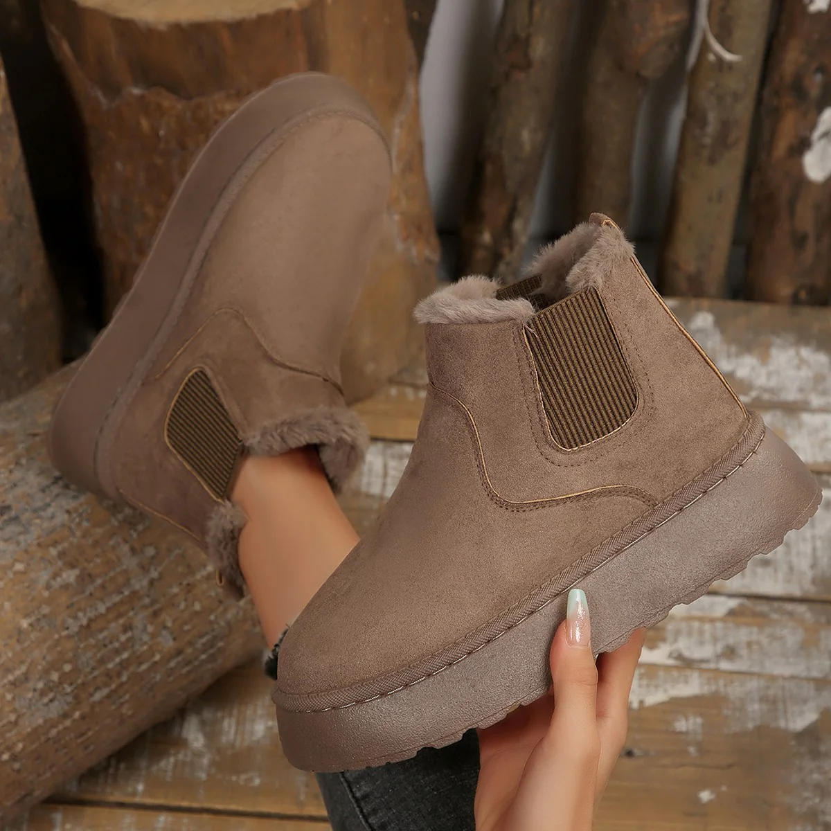 Damen Modische Ankle-Boots mit kuscheligem Futter und rutschfester Sohle Heidi Mode - Image 7