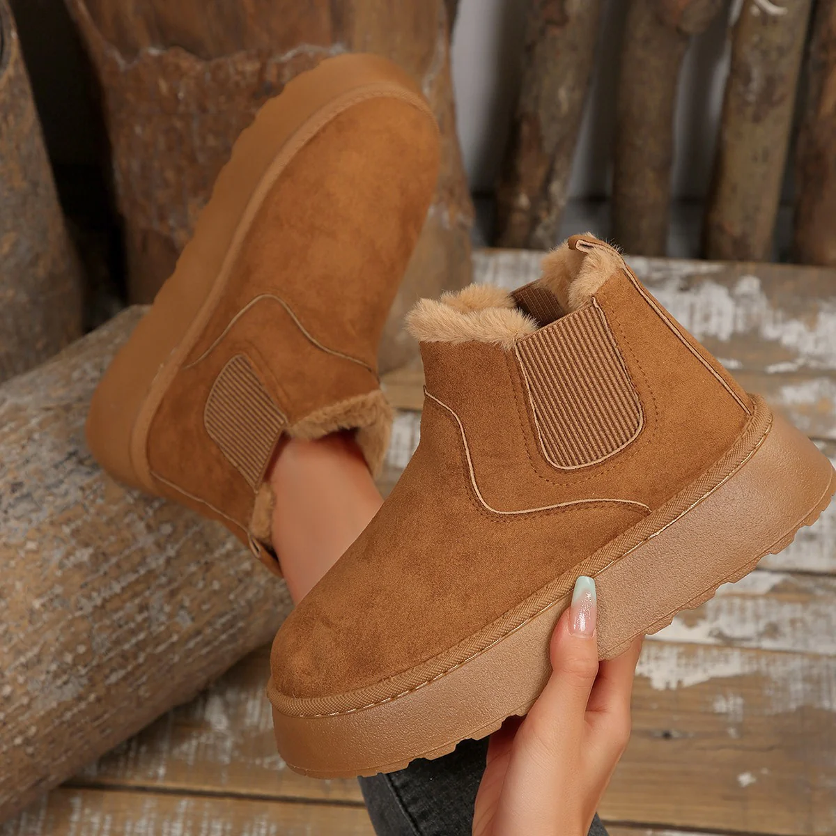 Damen Modische Ankle-Boots mit kuscheligem Futter und rutschfester Sohle Heidi Mode - Image 8