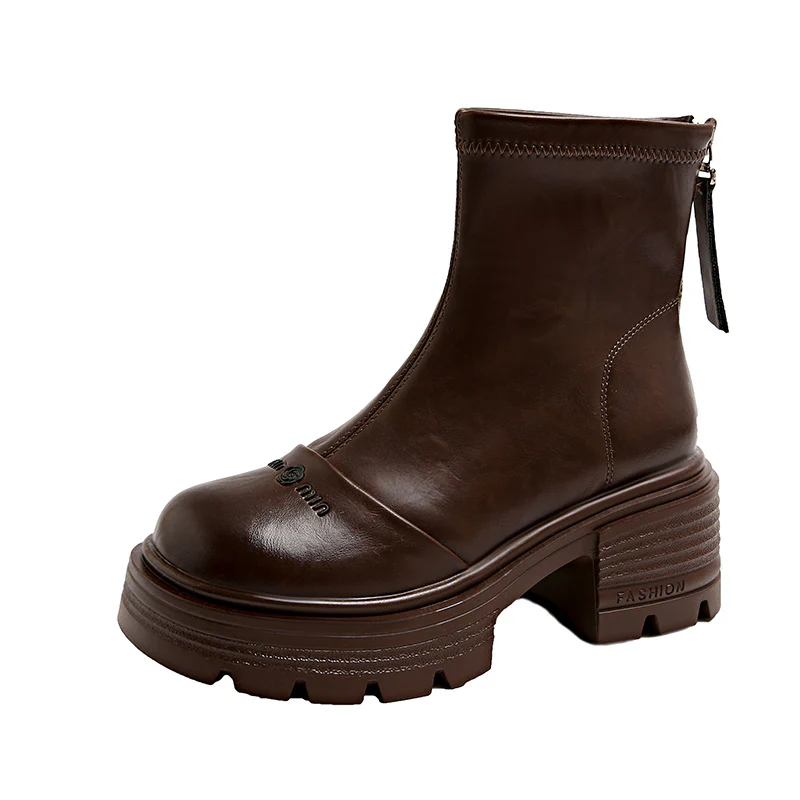 Damen modische Ankle Boots mit robustem Profil und praktischer Zipperöffnung Heidi Mode - Image 5