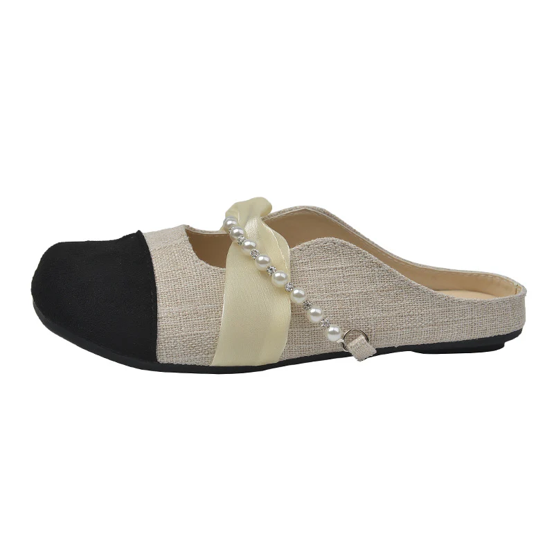 Damen Modische Ballerina-Pantoletten mit eleganter Perlenverzierung Heidi Mode - Image 5