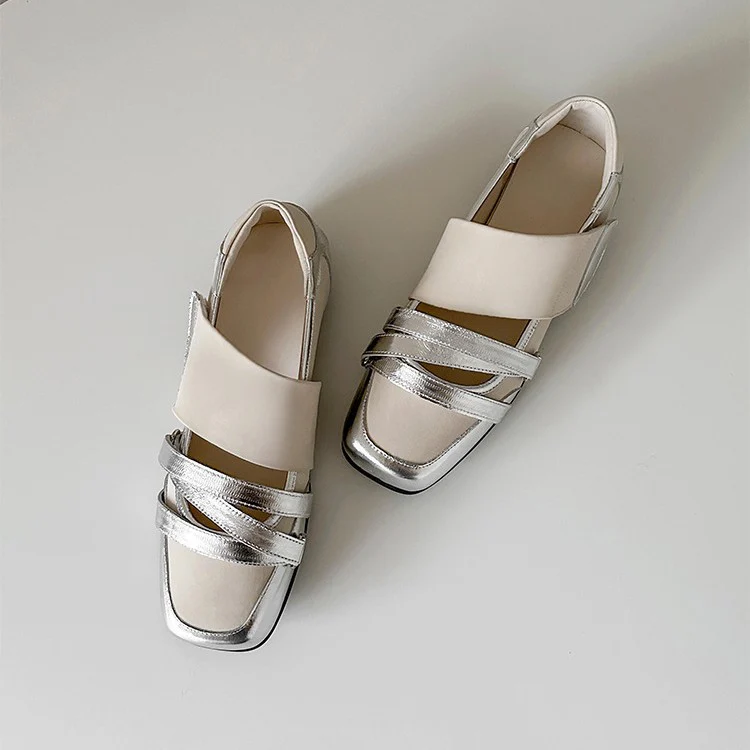Damen Modische Ballerina-Schuhe mit dekorativen Metallic-Details Heidi Mode - Image 3