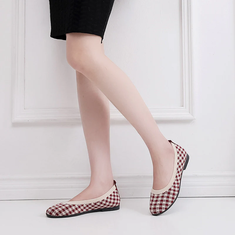 Damen Modische Ballerinas mit atmungsaktivem Strickoberteil Heidi Mode - Image 3