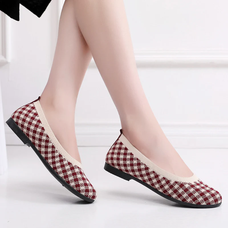 Damen Modische Ballerinas mit atmungsaktivem Strickoberteil Heidi Mode - Image 4