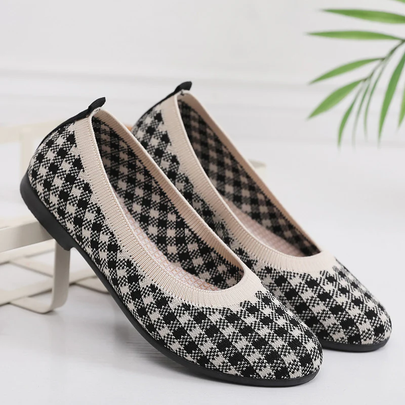 Damen Modische Ballerinas mit atmungsaktivem Strickoberteil Heidi Mode - Image 6