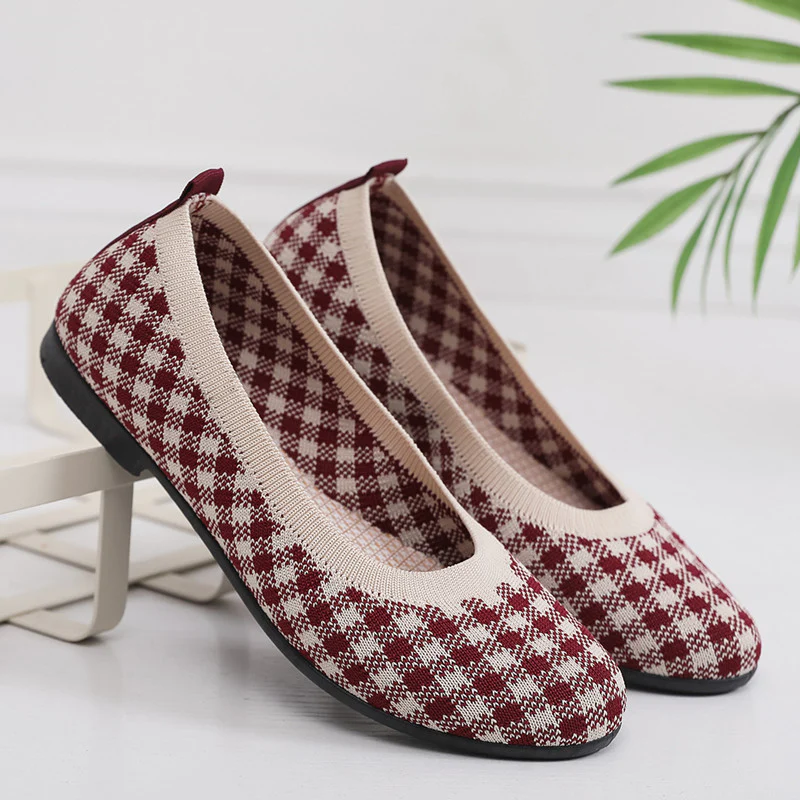 Damen Modische Ballerinas mit atmungsaktivem Strickoberteil Heidi Mode - Image 7
