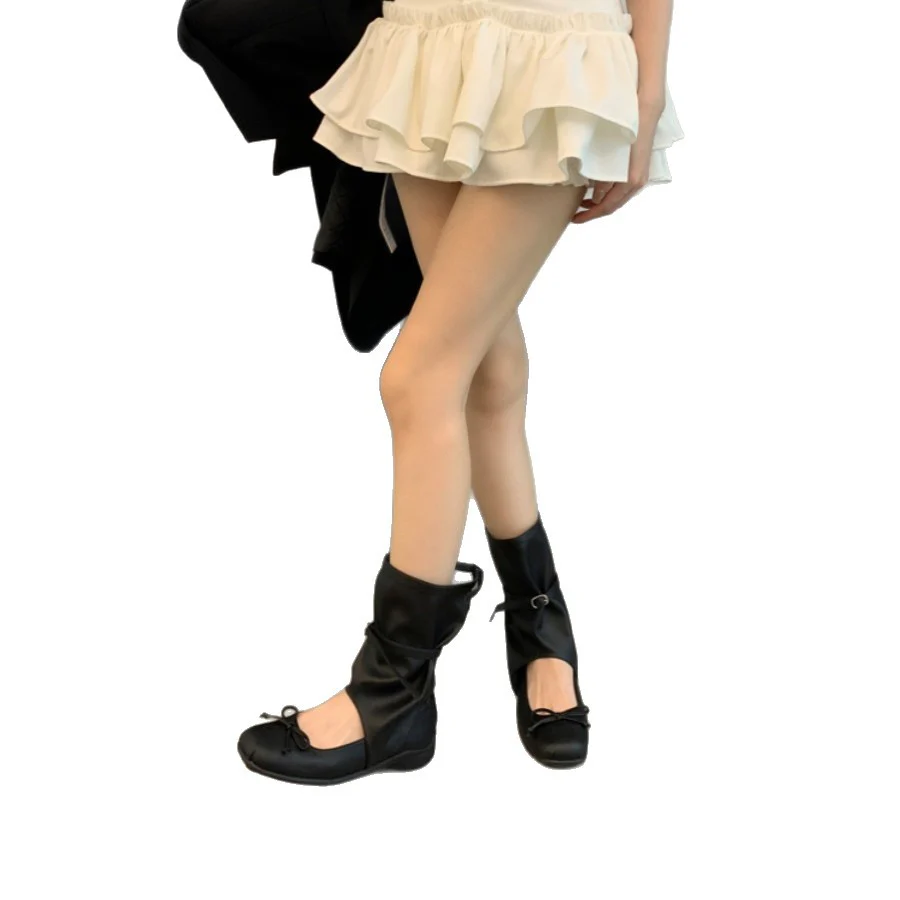 Damen modische Ballerinas mit elastischem Riemen und charmantem Schleifenakzent Heidi Mode - Image 5
