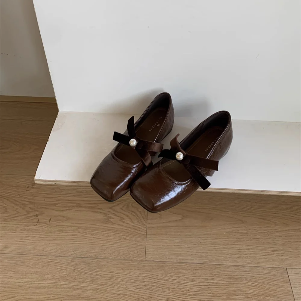 Damen Modische Ballerinas mit elegantem Schleifenakzent und feiner Perlenverzierung Heidi Mode - Image 3