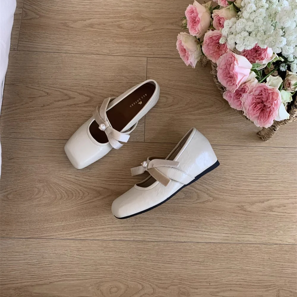 Damen Modische Ballerinas mit elegantem Schleifenakzent und feiner Perlenverzierung Heidi Mode - Image 4