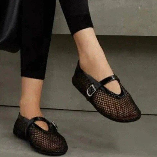 Damen modische Ballerinas mit Netzdesign und komfortablem Riemen Heidi Mode - Image 4
