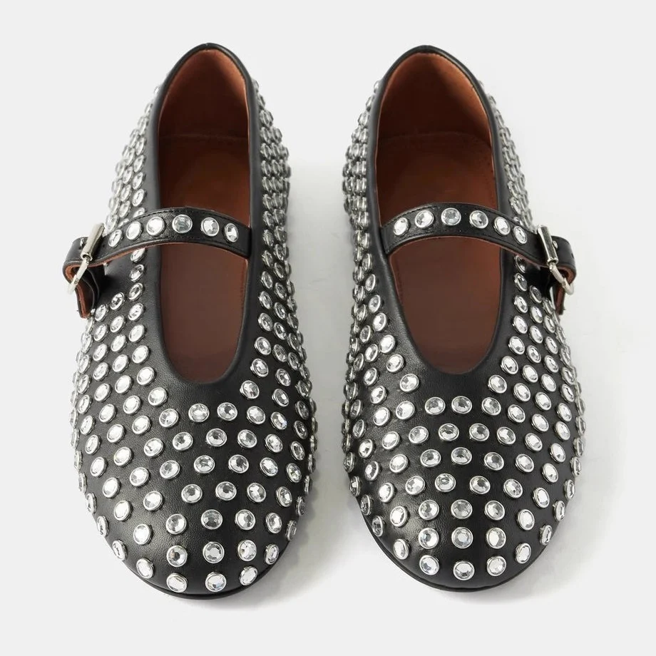 Damen Modische Ballerinas mit Strassverzierungen und komfortablem Fußbett Heidi Mode - Image 2