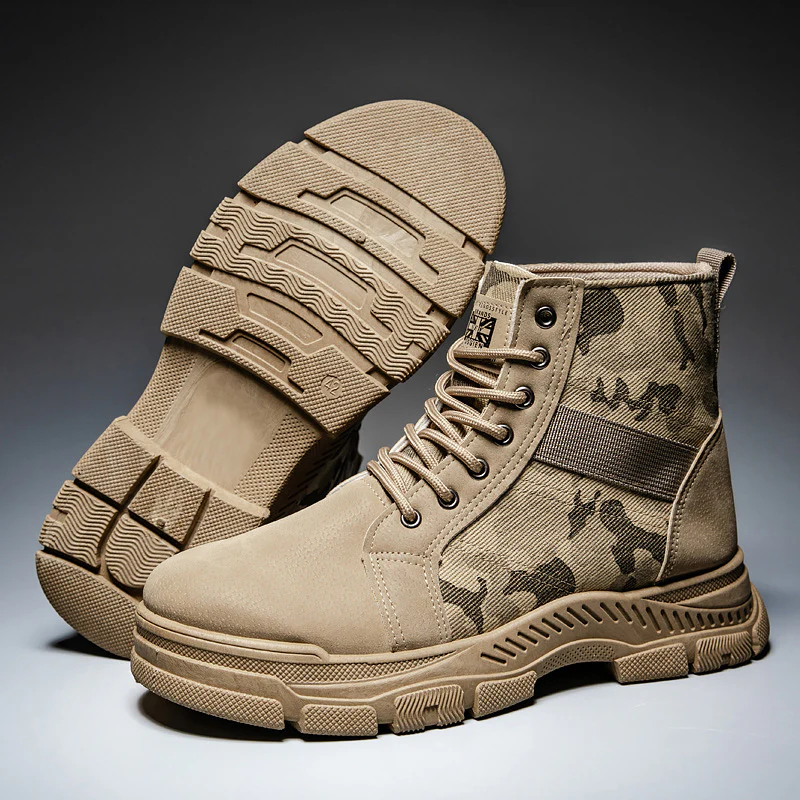 Damen modische camouflierte Ankle Boots mit rutschfester Sohle und elastischem Einsatz Heidi Mode