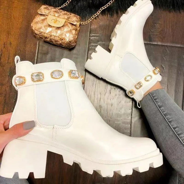 Damen modische Chelsea Boots mit funkelnden Akzent-Schnallen Heidi Mode - Image 2