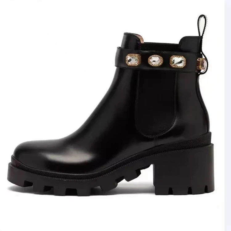 Damen modische Chelsea Boots mit funkelnden Akzent-Schnallen Heidi Mode - Image 5