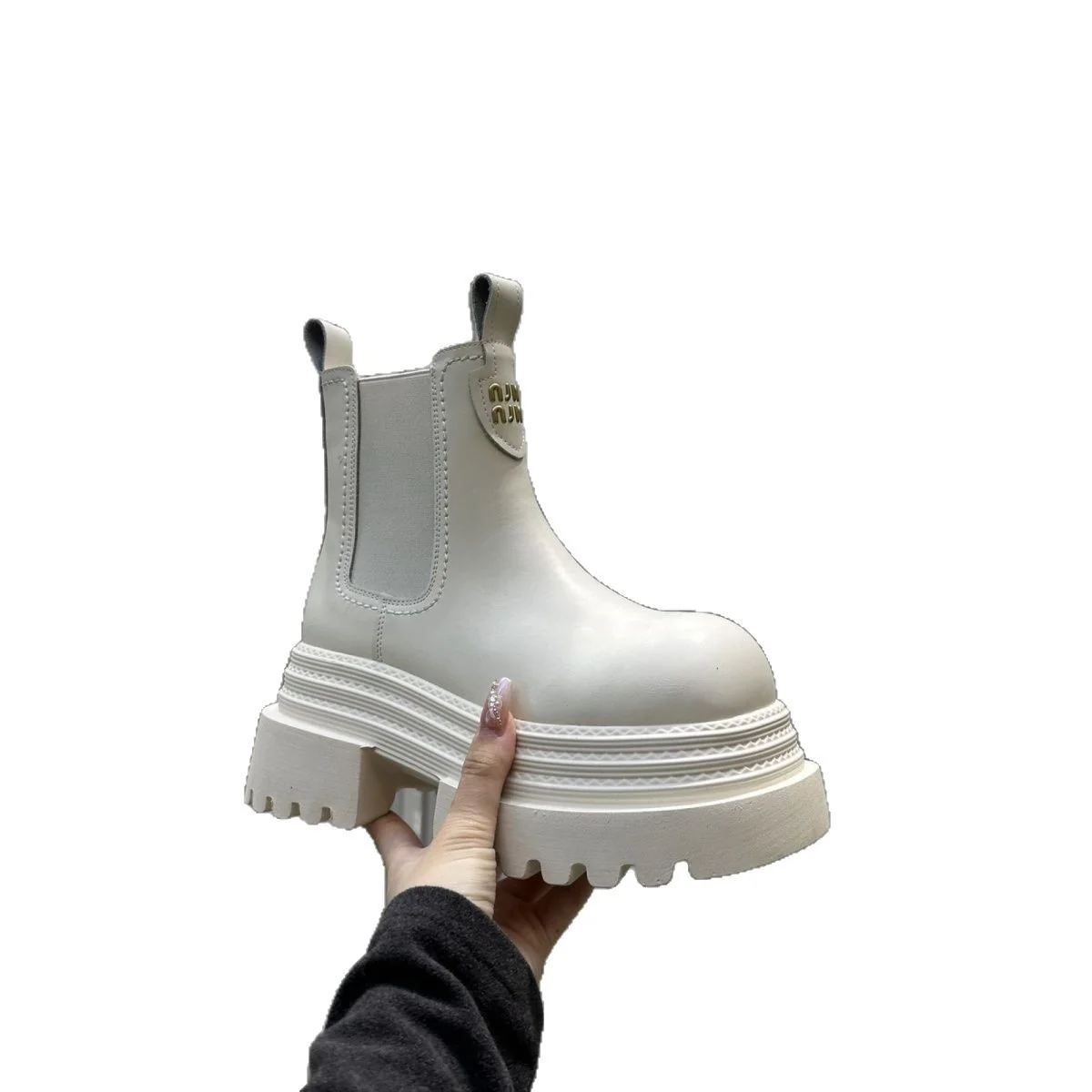 Damen Modische Chelsea-Boots mit Plateau und elastischen Einsätzen Heidi Mode - Image 5