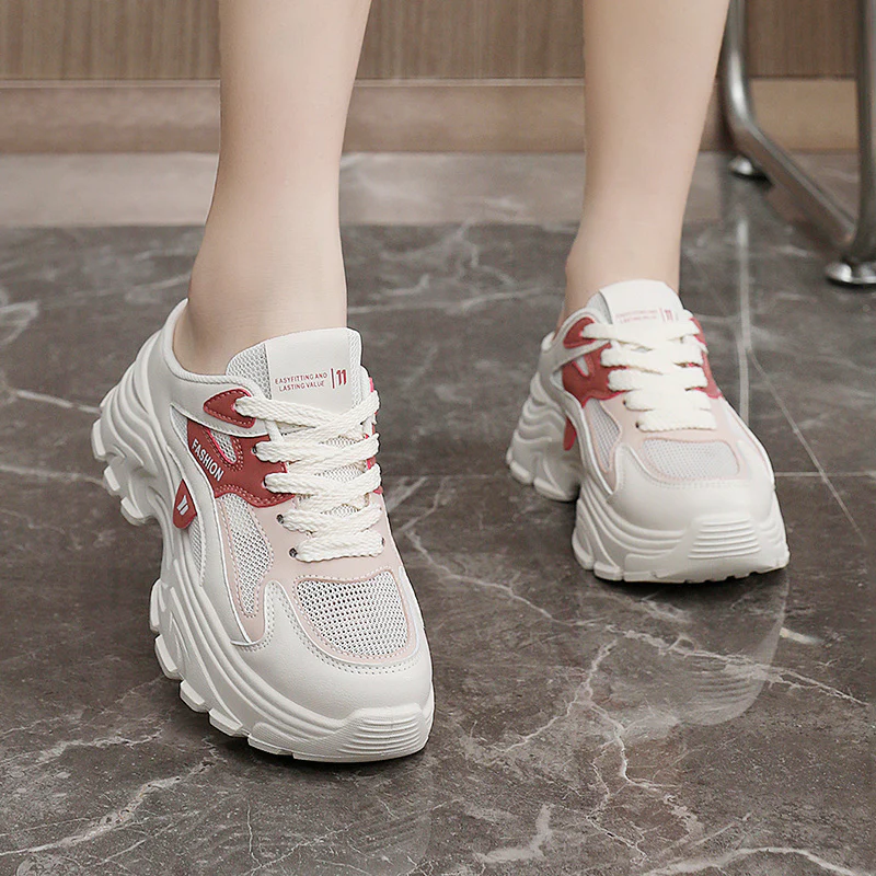 Damen modische Chunky Sneaker mit atmungsaktiver Mesh-Oberfläche und stabiler Dämpfung Heidi Mode - Image 4