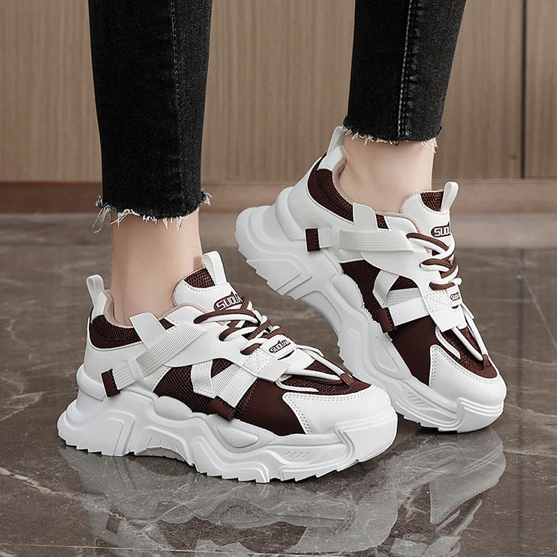 Damen modische Chunky Sneakers mit atmungsaktivem Obermaterial und dämpfendem Profil Heidi Mode - Image 4
