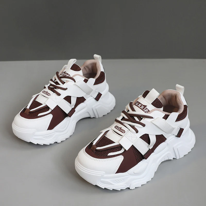Damen modische Chunky Sneakers mit atmungsaktivem Obermaterial und dämpfendem Profil Heidi Mode - Image 6