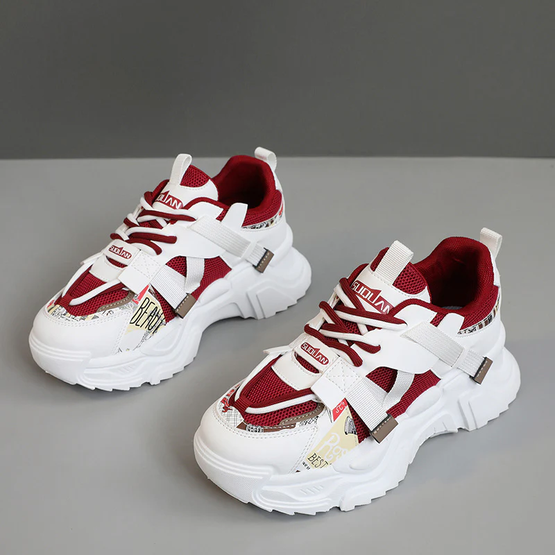 Damen modische Chunky Sneakers mit atmungsaktivem Obermaterial und dämpfendem Profil Heidi Mode - Image 8