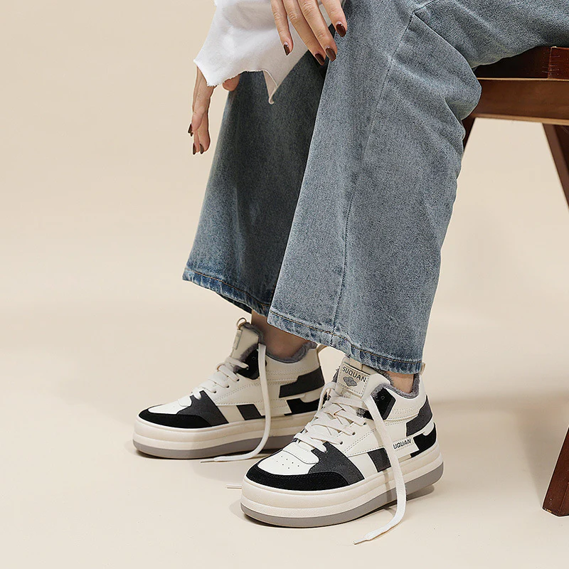 Damen modische Chunky Sneakers mit kuscheligem Innenfutter und strapazierfähigem Obermaterial Heidi Mode - Image 2