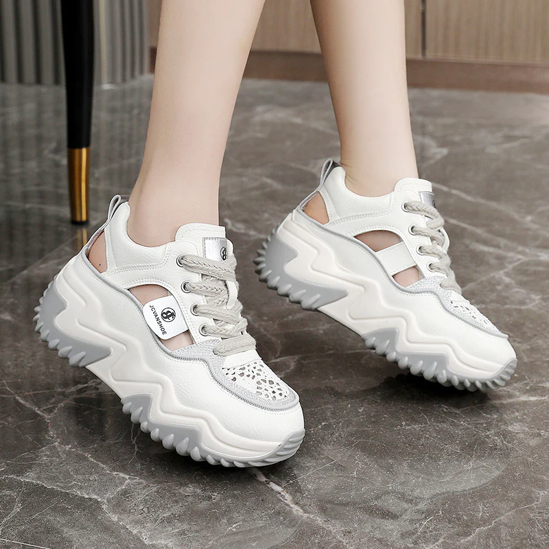 Damen Modische Chunky Sneakers mit luftdurchlässigem Obermaterial Heidi Mode - Image 4