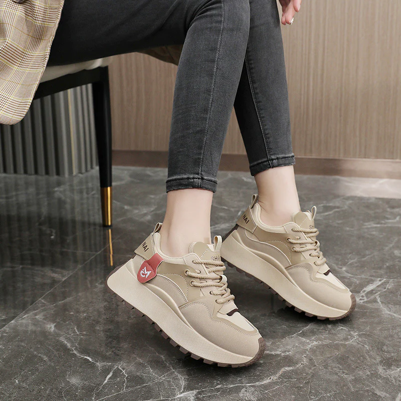 Damen modische Chunky Sneakers mit sportlichem Design und atmungsaktiver Oberflächenstruktur Heidi Mode - Image 4