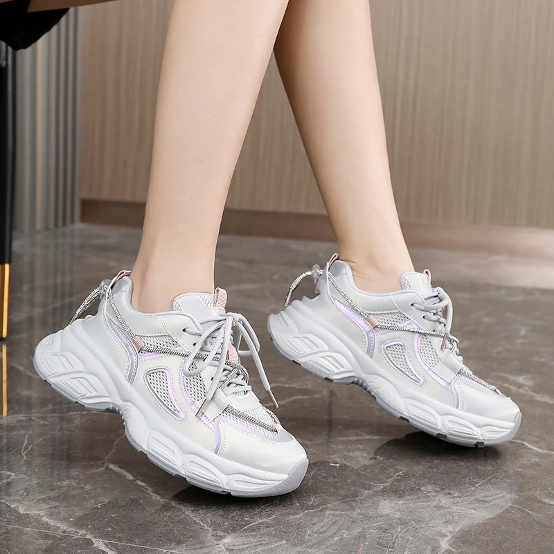 Damen modische Chunky Sneakers mit sportlicher Profilierung und atmungsaktiver Mesh-Oberfläche Heidi Mode - Image 3