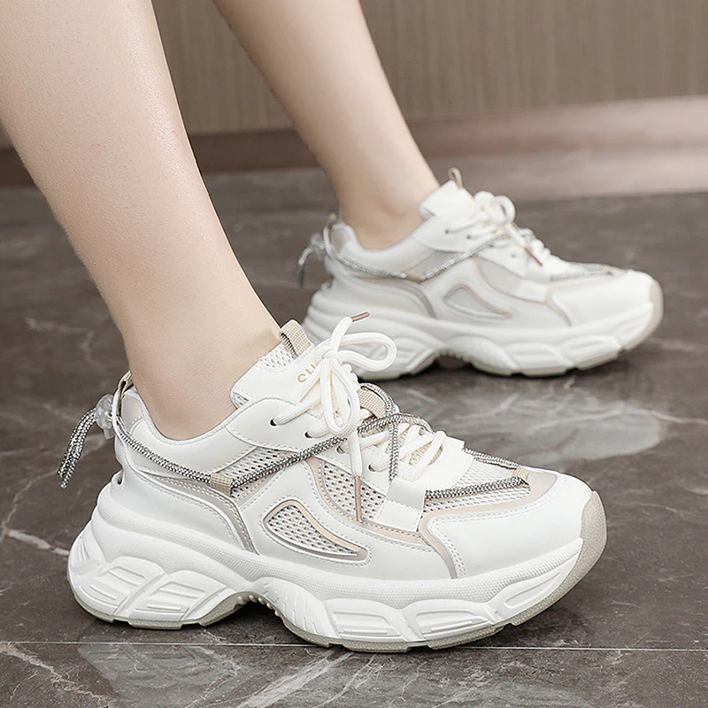 Damen modische Chunky Sneakers mit sportlicher Profilierung und atmungsaktiver Mesh-Oberfläche Heidi Mode - Image 4