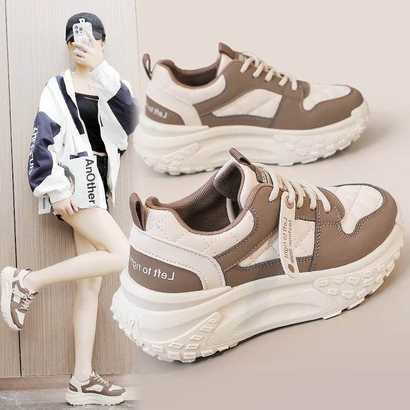 Damen modische Chunky Sneakers mit strapazierfähigem Obermaterial und bequemer Dämpfung Heidi Mode - Image 2
