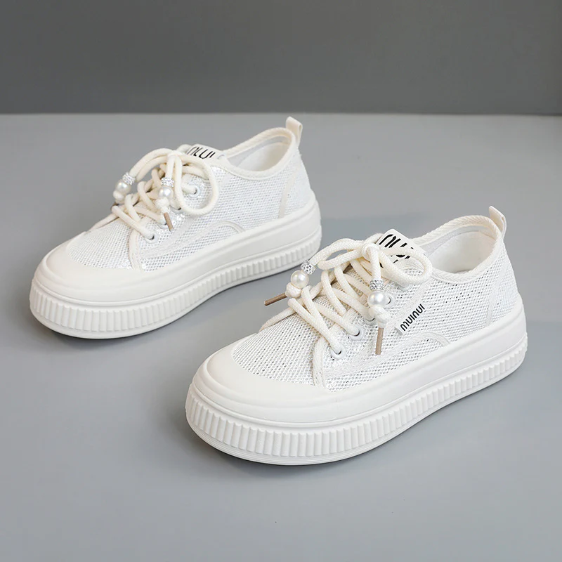 Damen modische Chunky Sneakers mit trendigen Perlenakzenten Heidi Mode - Image 2