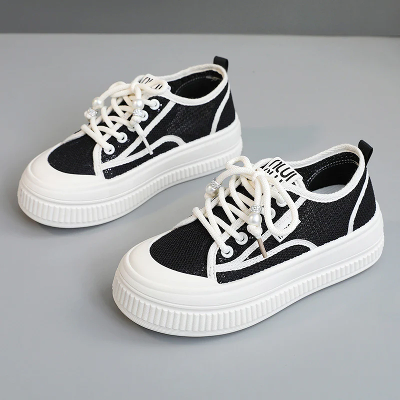 Damen modische Chunky Sneakers mit trendigen Perlenakzenten Heidi Mode - Image 6
