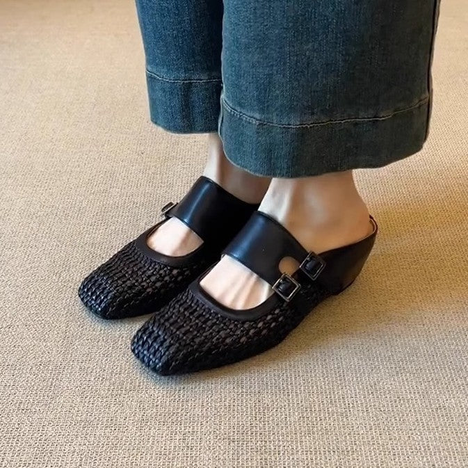 Damen modische Clogs mit dekorativen Schnallen und atmungsaktivem Netzdesign Heidi Mode - Image 3