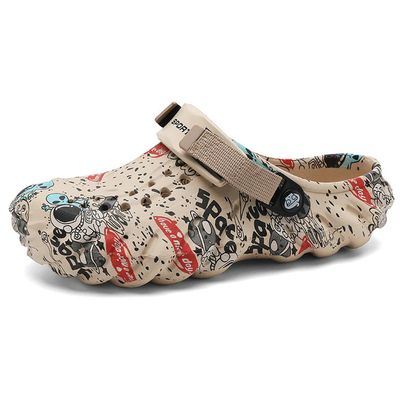 Damen modische Clogs mit einzigartigem grafischen Design und verstellbarem Riemen Heidi Mode - Image 6