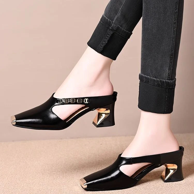 Damen Modische Clogs mit elegantem Glanz-Detail und bequemer Laufsohle Heidi Mode - Image 6