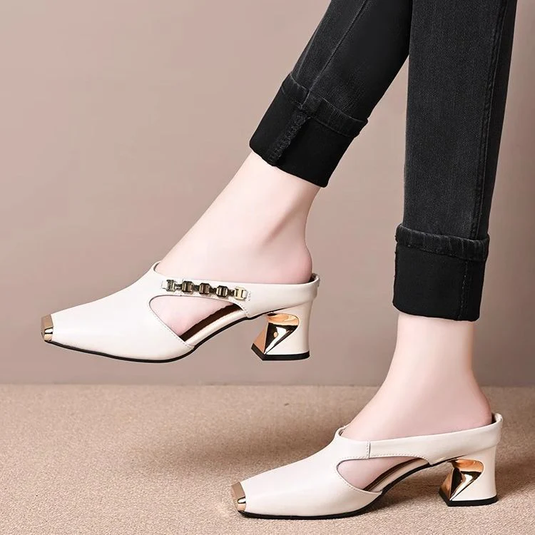 Damen Modische Clogs mit elegantem Glanz-Detail und bequemer Laufsohle Heidi Mode - Image 7