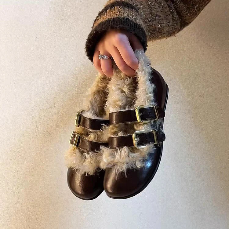 Damen modische Clogs mit kuscheligem Innenfutter und zwei verstellbaren Riemen Heidi Mode - Image 2