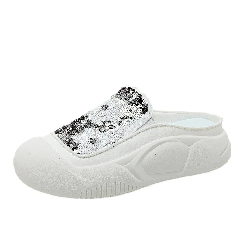 Damen modische Clogs mit schimmerndem Paillettenbesatz Heidi Mode
