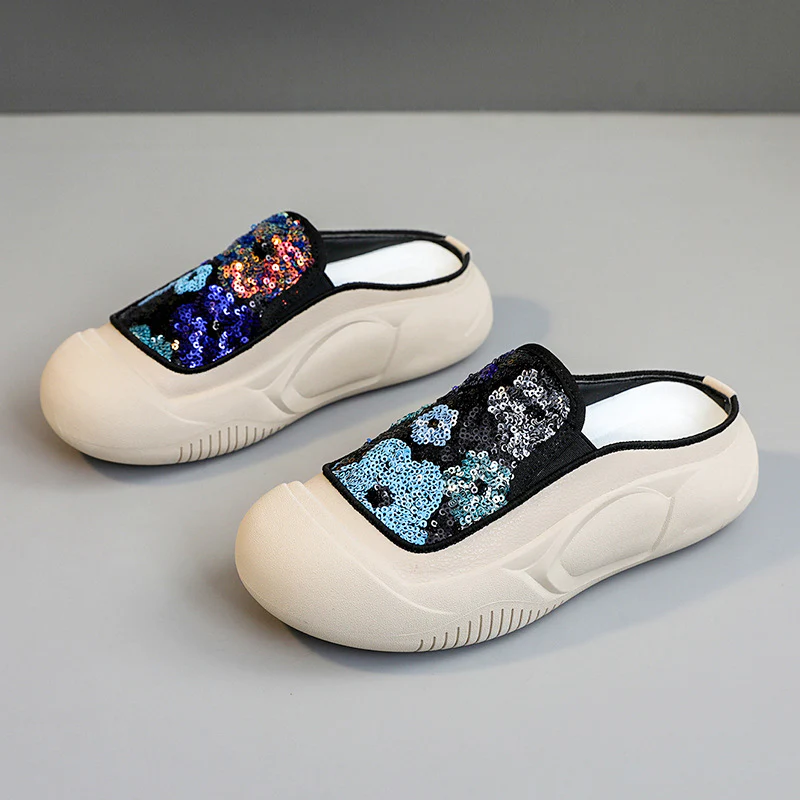 Damen modische Clogs mit schimmerndem Paillettenbesatz Heidi Mode - Image 2