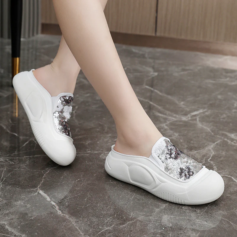Damen modische Clogs mit schimmerndem Paillettenbesatz Heidi Mode - Image 4