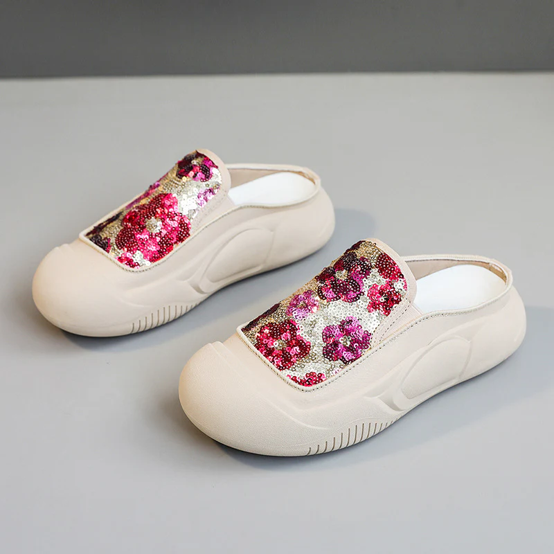 Damen modische Clogs mit schimmerndem Paillettenbesatz Heidi Mode - Image 6