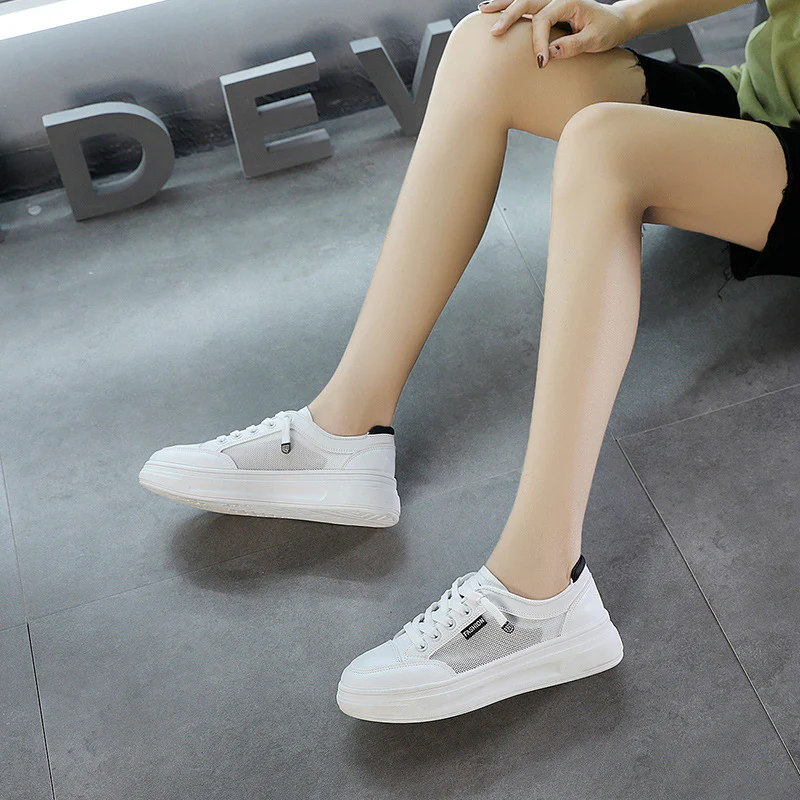Damen modische Freizeitsneaker mit atmungsaktiver Mesh-Oberfläche und stoßdämpfendem Sohlenprofil Heidi Mode - Image 3