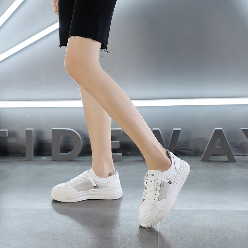 Damen modische Freizeitsneaker mit atmungsaktiver Mesh-Oberfläche und stoßdämpfendem Sohlenprofil Heidi Mode - Image 4
