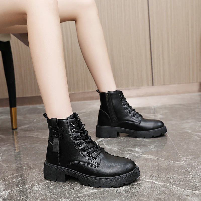 Damen Modische Halbstiefel mit praktischer Schnürung und robustem Reißverschluss Heidi Mode - Image 4